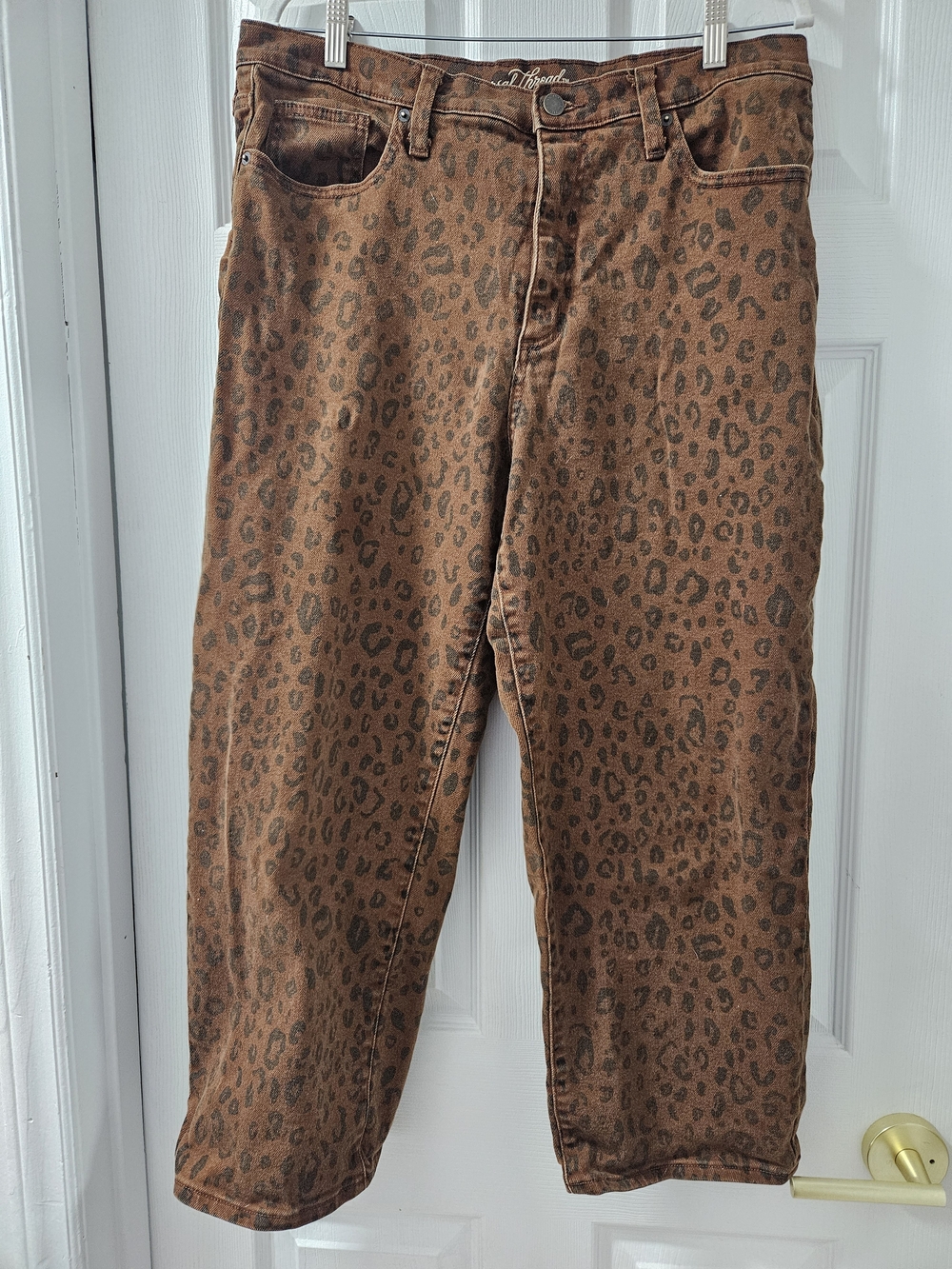 Universal Thred Leopard Print Brown Chino Pants Size 14
